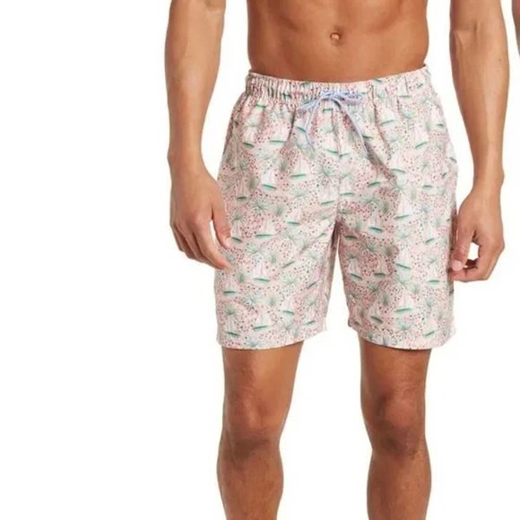 Tailorbyrd Other - TailorByrd Tropical Print Swim Shorts Trunks Pink Size L New